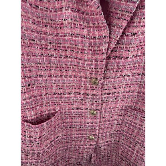 New Generation Love Peggy Tweed Car Coat in Pink Melange Size XL $595 - Picture 6 of 11